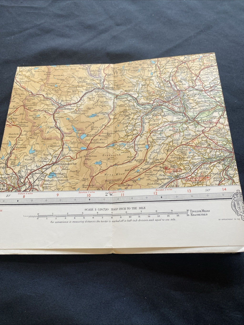 Wharfedale Bartholomew Revised Half Inch contoured Paper Map #32 (1271)