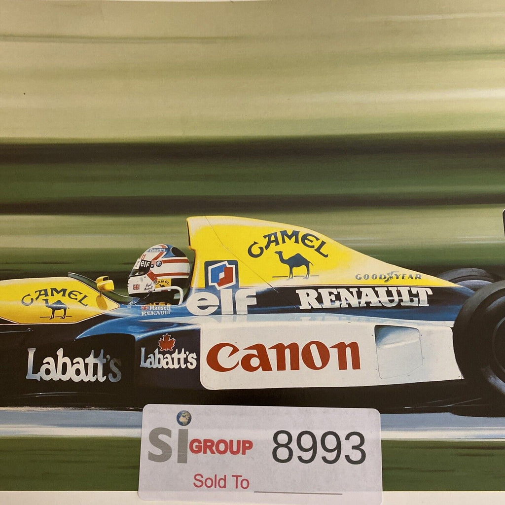 Flying Colours - Ivan Berryman Ltd Ed /500 print 1991 F1 Nigel Mansell Williams