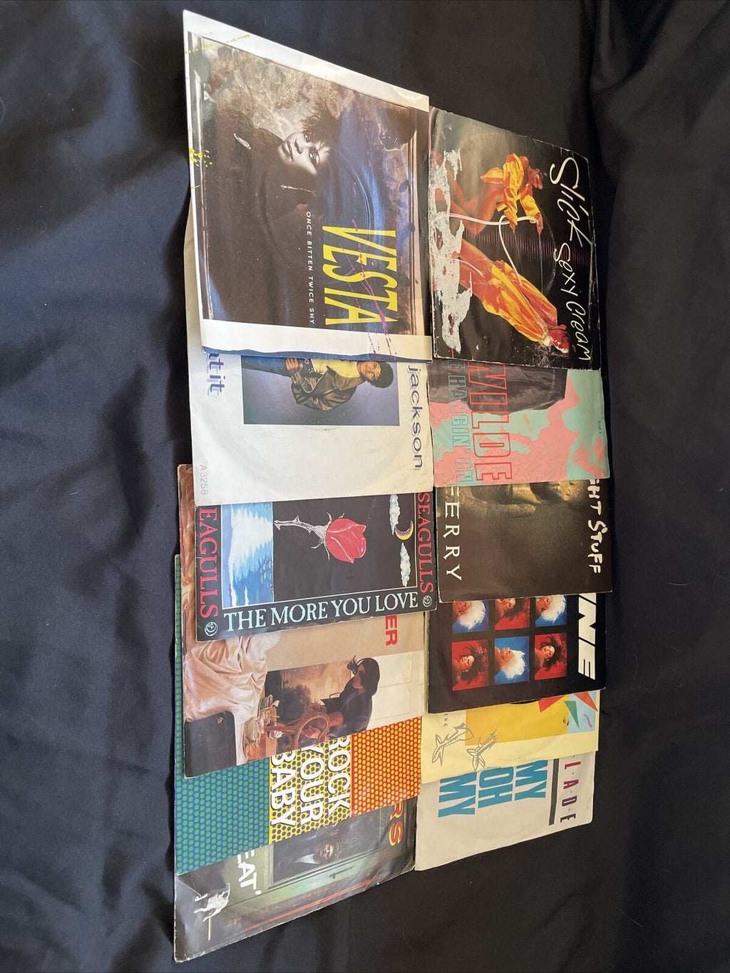 Vintage 1980's 7" Singles x12 Vesta Slick Divine Gap Band Kim Wilde + More (8356