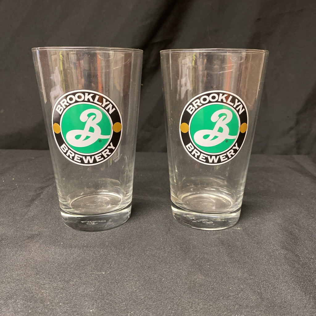 2X Brooklyn Brewery Pint Glasses Lager Beer Drinks Home Bar Pub Party -(1331)