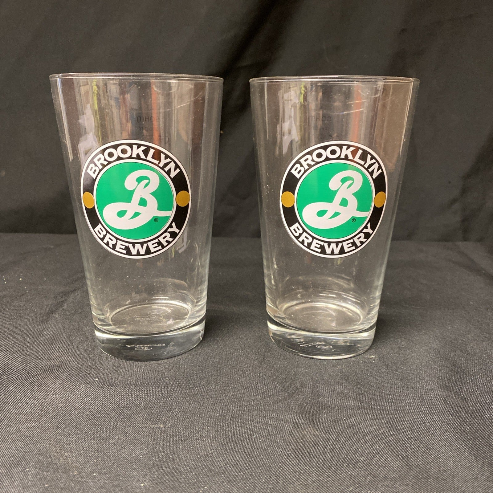 2X Brooklyn Brewery Pint Glasses Lager Beer Drinks Home Bar Pub Party -(1331)