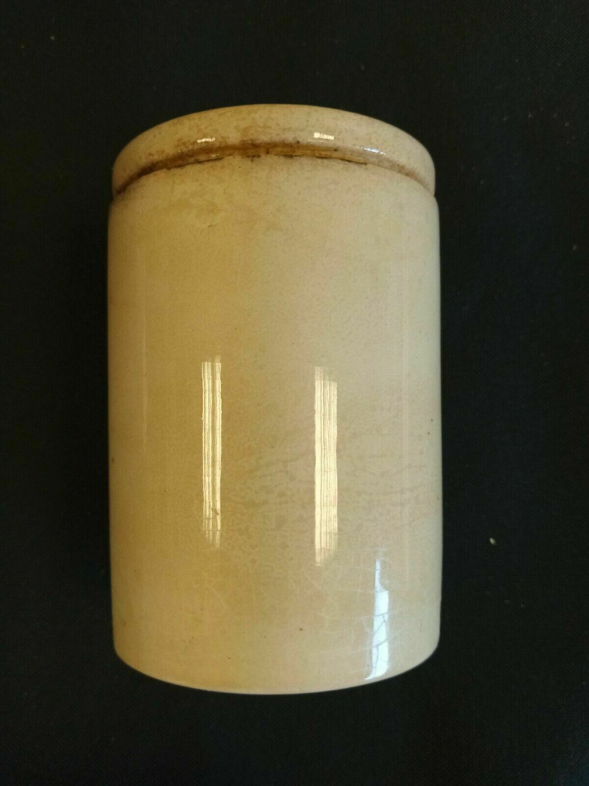 French Enamelled Medicine pot 10cm tall no stopper Apocathery collectors -(7941)