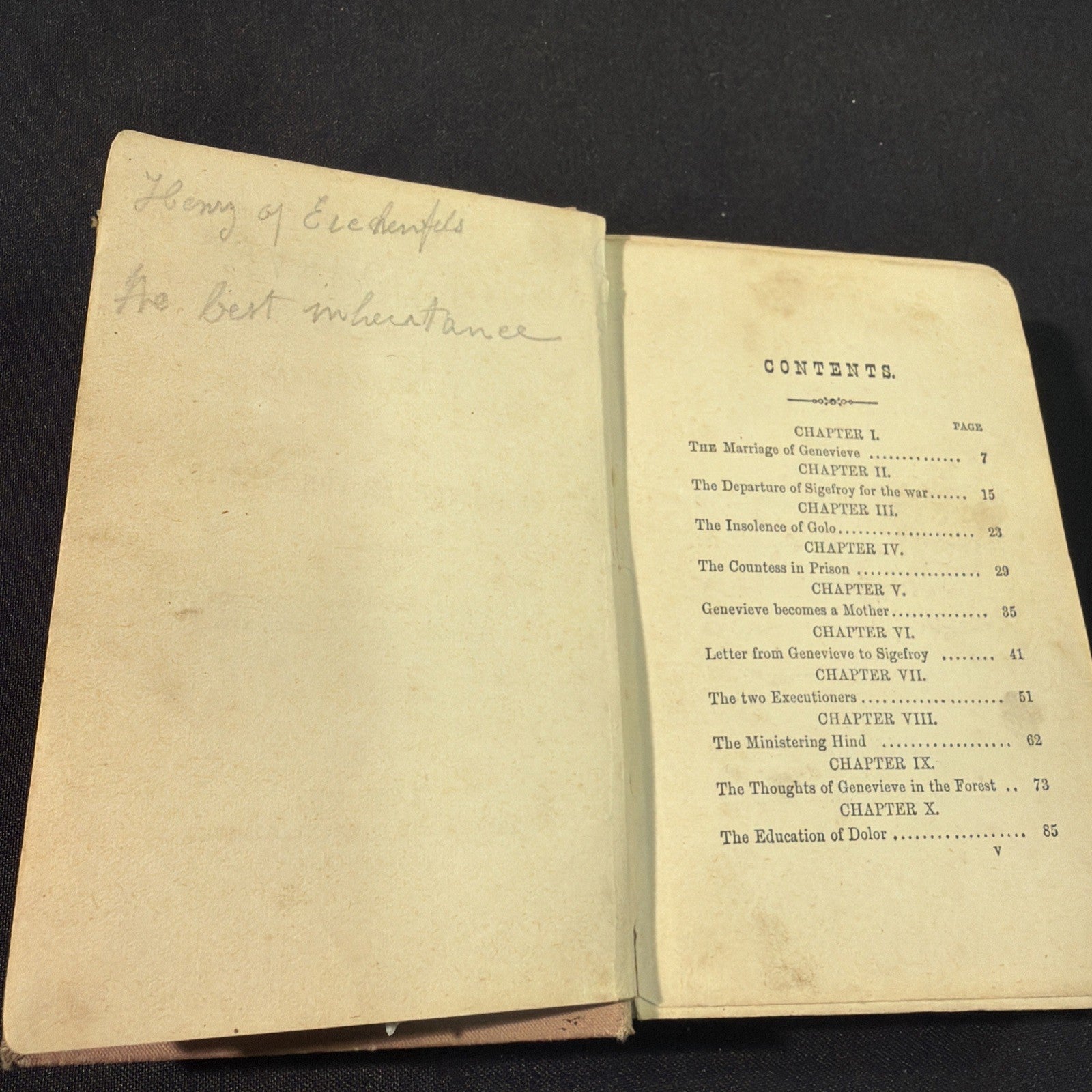 Antique Book 1800's, Genevieve, Christopher Von Schmid, Milner & Co.- (1975)