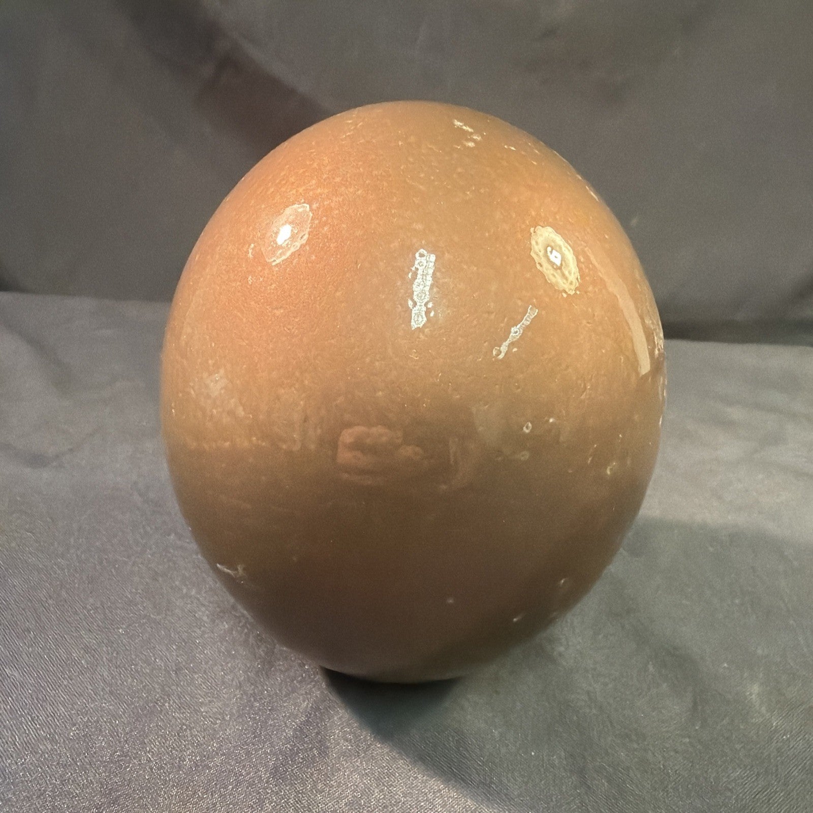 Ostrich egg Blown and decorated in copper colour African  - (1997)