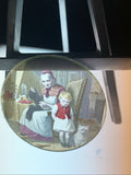 Magic Lantern Victorian Glass Round Handpainted Slide Sewing his trousers (1102)