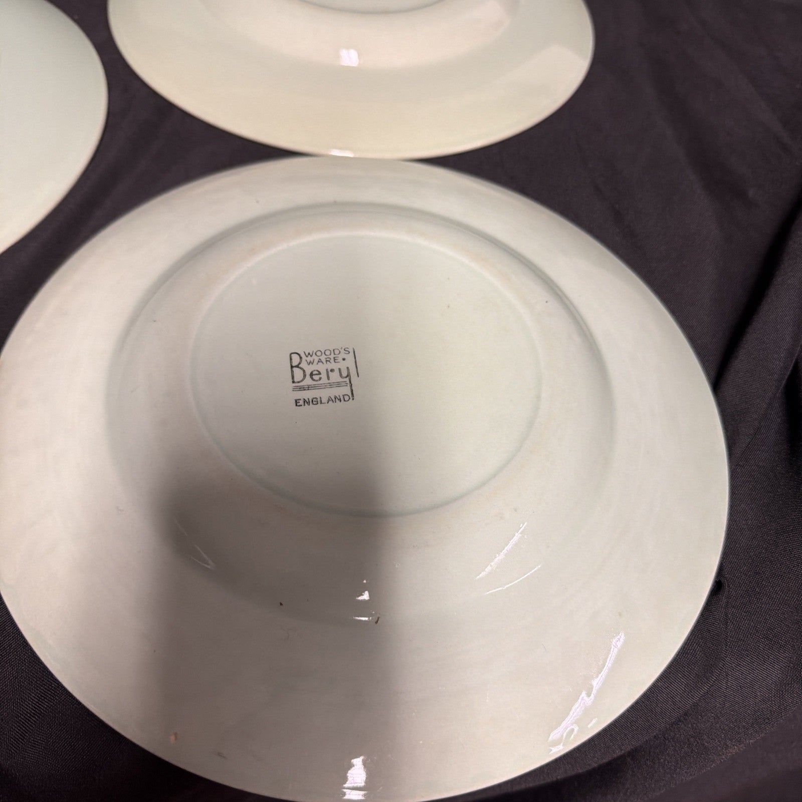 Wood's Ware Beryl Utility Green 5 x Dinner Plate 25cm Diameter- (1933) 