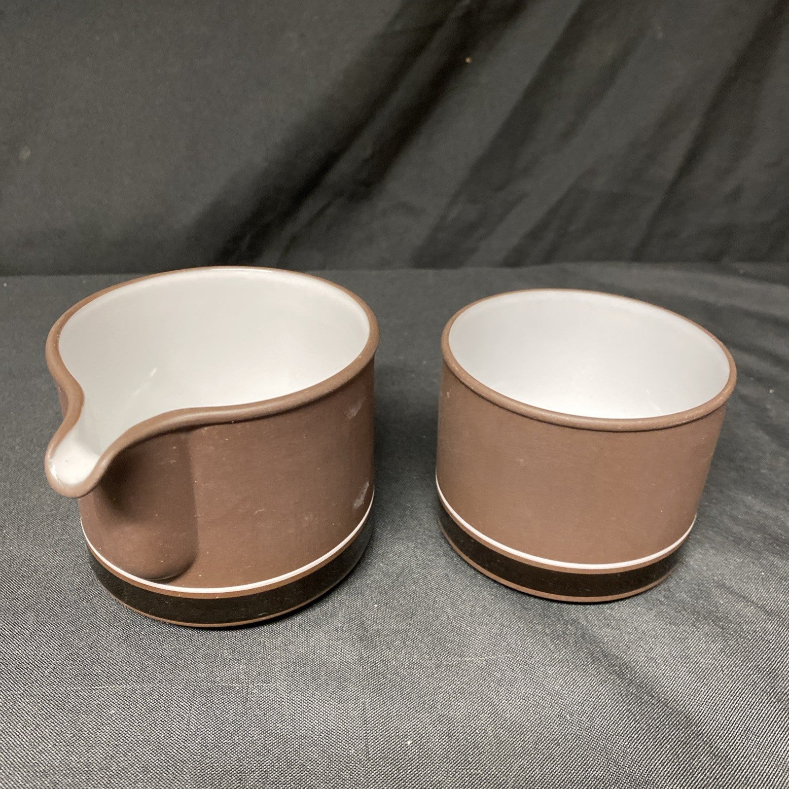 Hornsea CONTRAST Lancaster Vitramic England Milk Jug & Sugar Bowl 1976 (9289)