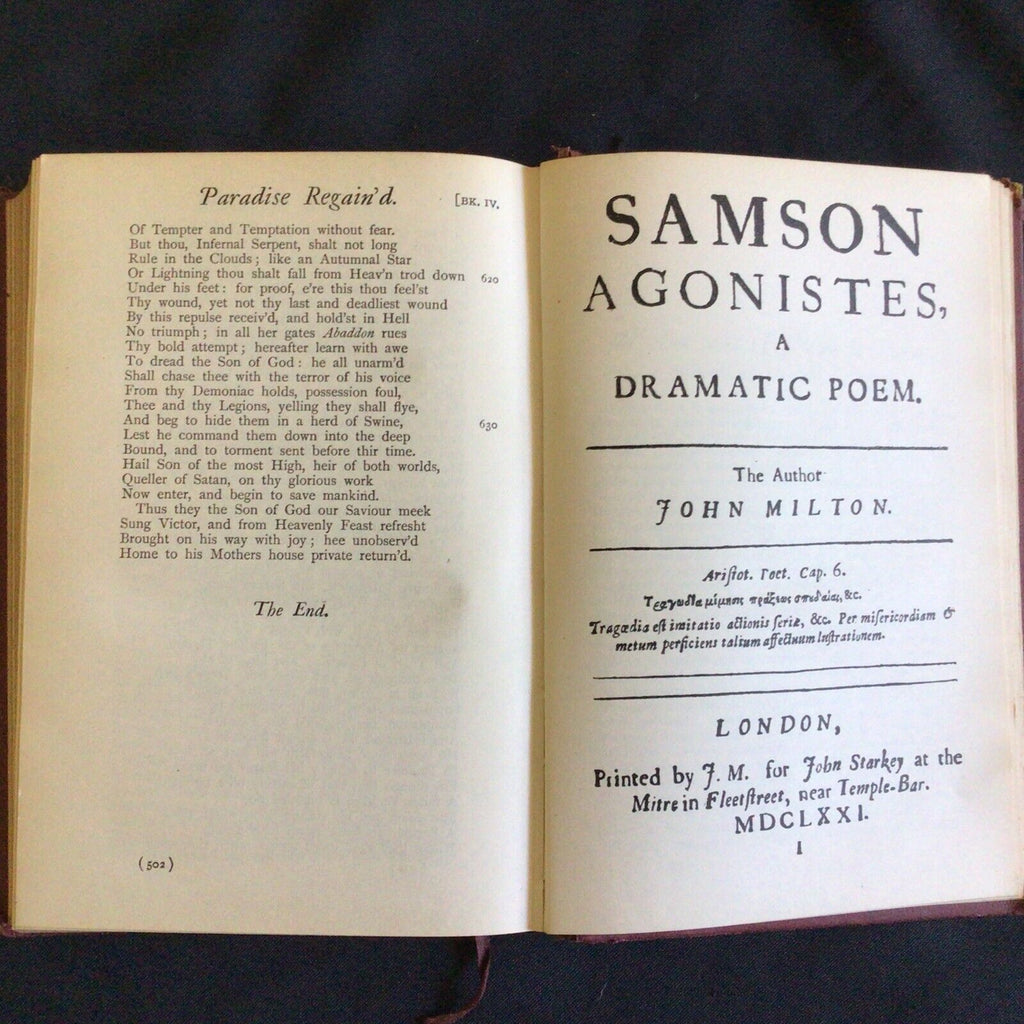 Rev. H. C Beeching - The Poetical Works of John Milton 1925 Book (9729)