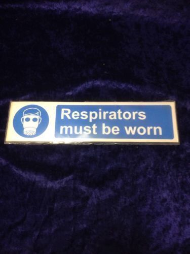 Safety Sticker Sign 300x75mm - Pack of 10 -  RESPIRATORS MUST BE WORN (704)
