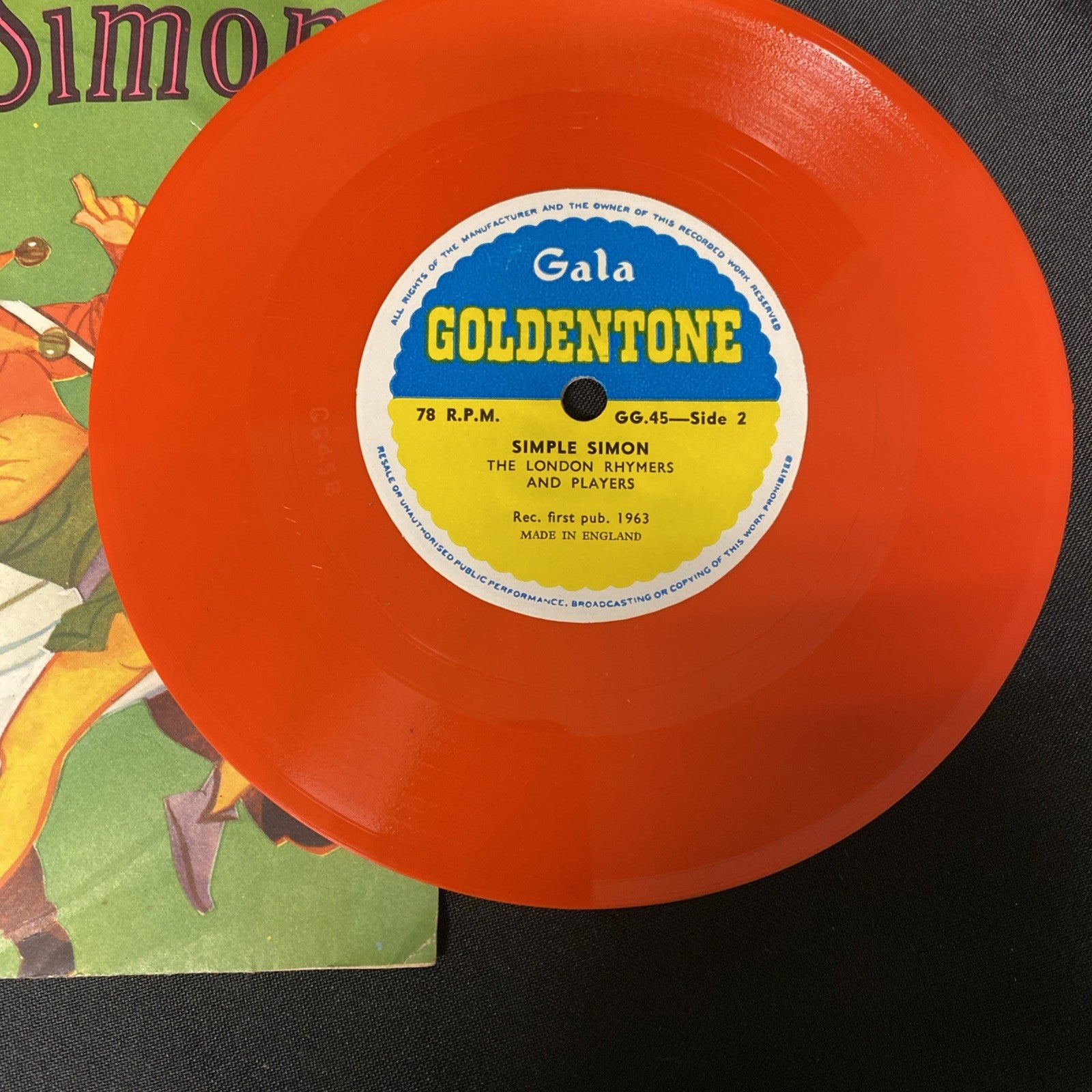 VINYL RECORD - Goldentone ORANGE Vinyl Simple Simon 1,2, Buckle etc - (1441)
