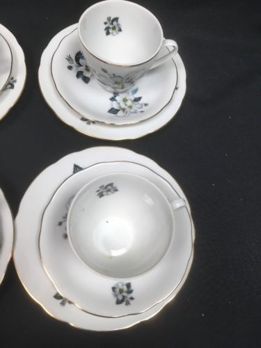 Bohemia Ceramic Works Czechoslovakia tea set antique 18 piece (6 trio) -(2764)