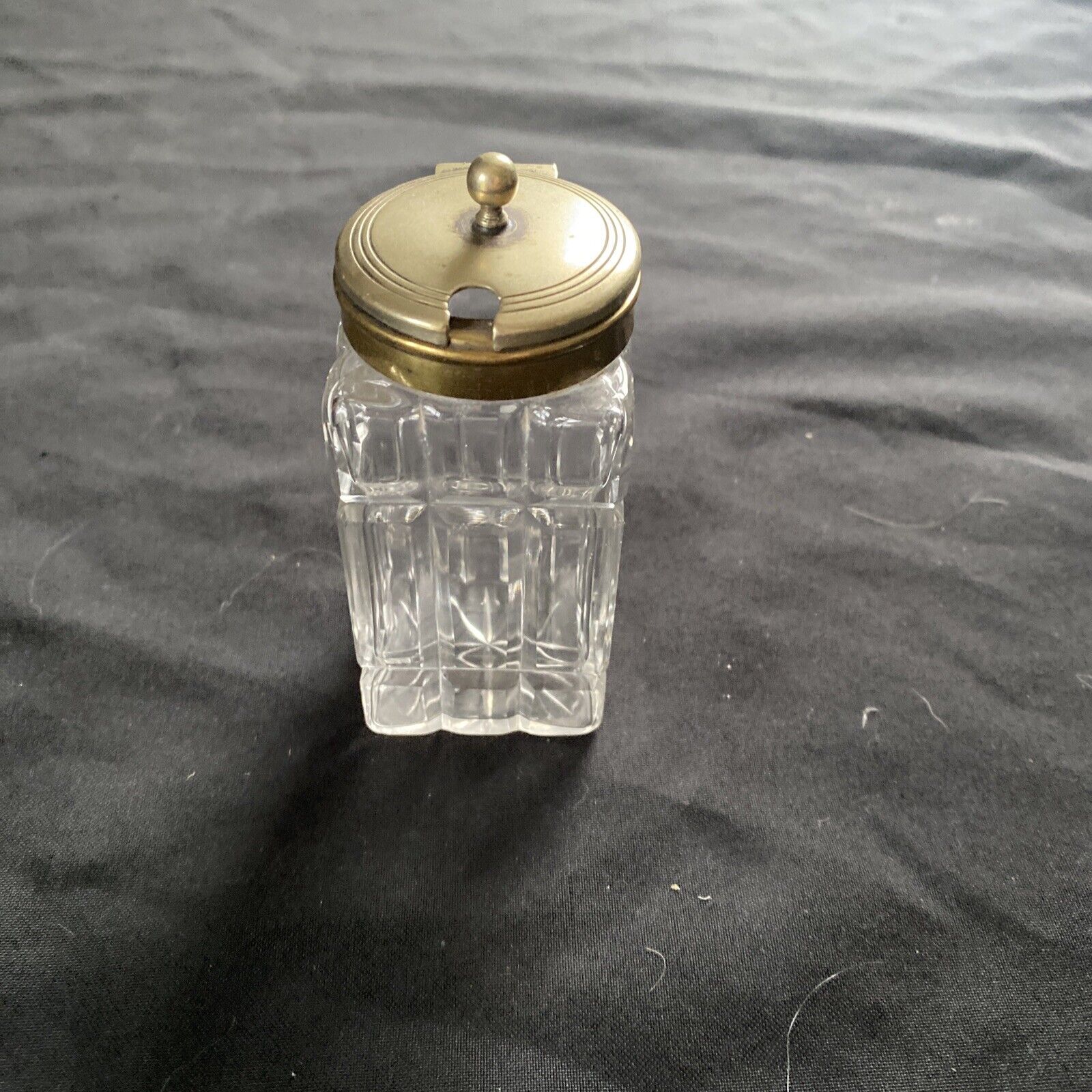 Antique EPNS Glass Condiment Sugar Salt Pepper jar - 9329