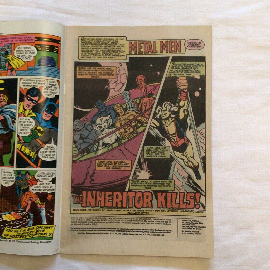 COMIC - DC Comics  METAL MEN The Inheritor kills - Feb 1978(8872)