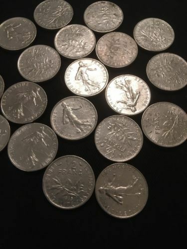 France Franc 1/2  Francs Coins x 19 - 1960's to 1990's - (2811)