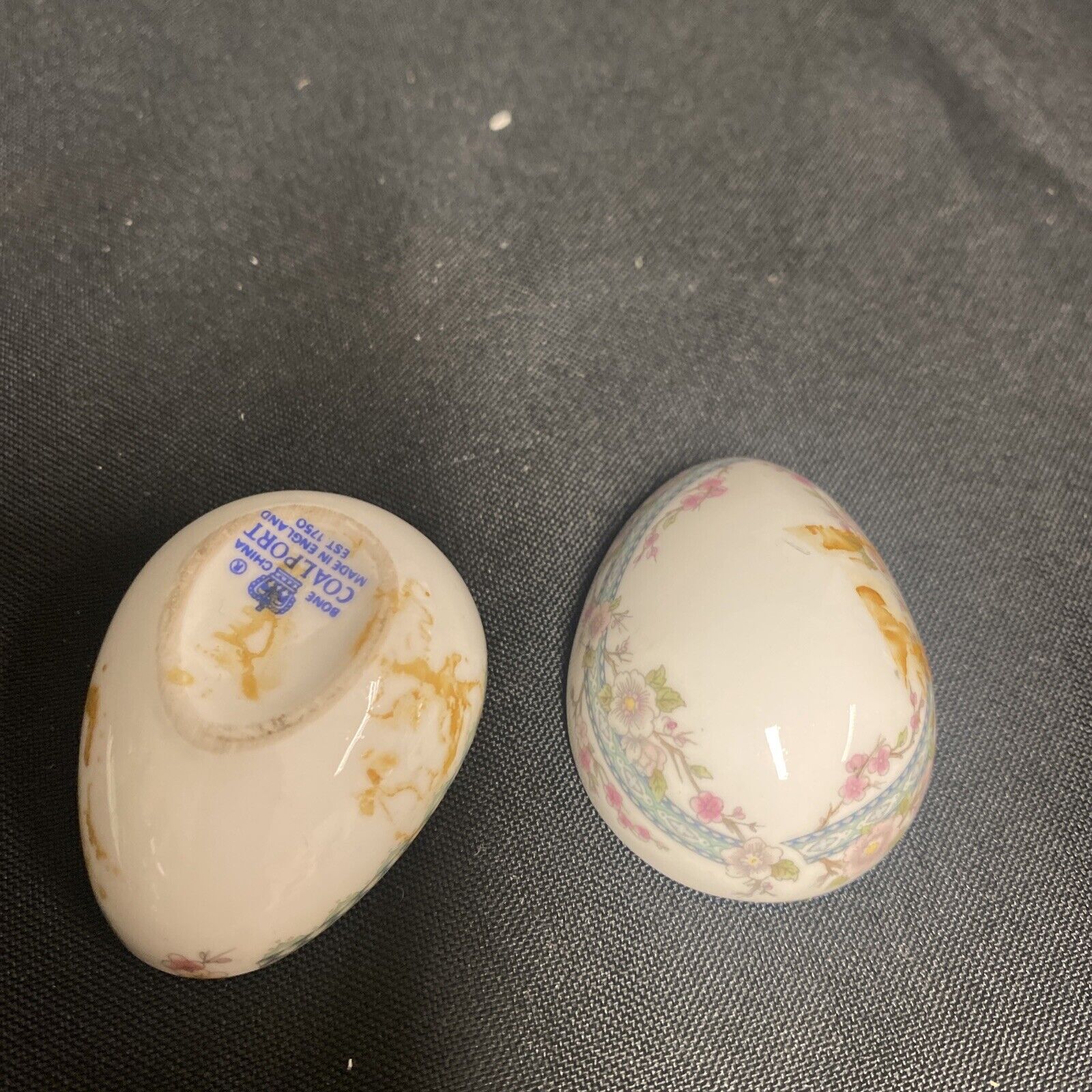 Trinket Box EGG - Coalport England Bone China Pretty Floral Egg - (9190)