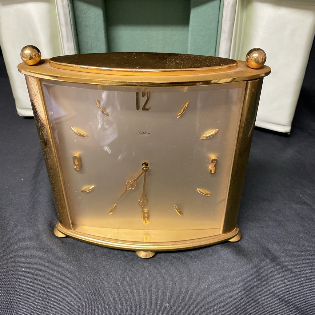 Mappin & Webb Angelus Boxed Clock very heavy brass 1930's Needs Repair -(1733)