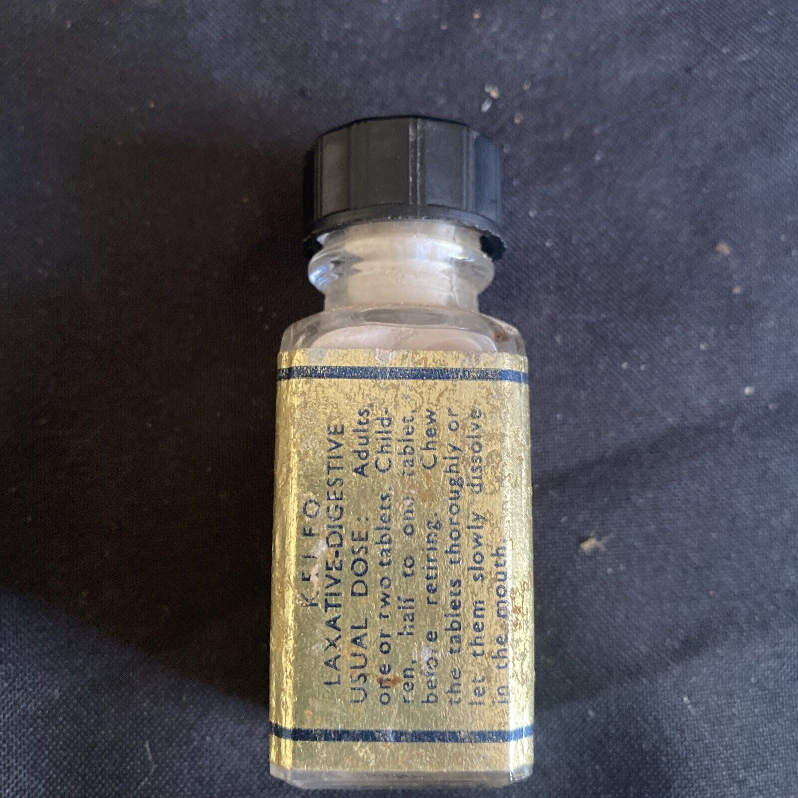 Antique Pharmacy Apothecary Unopened Kelfo Laxative Tablets - (9631)