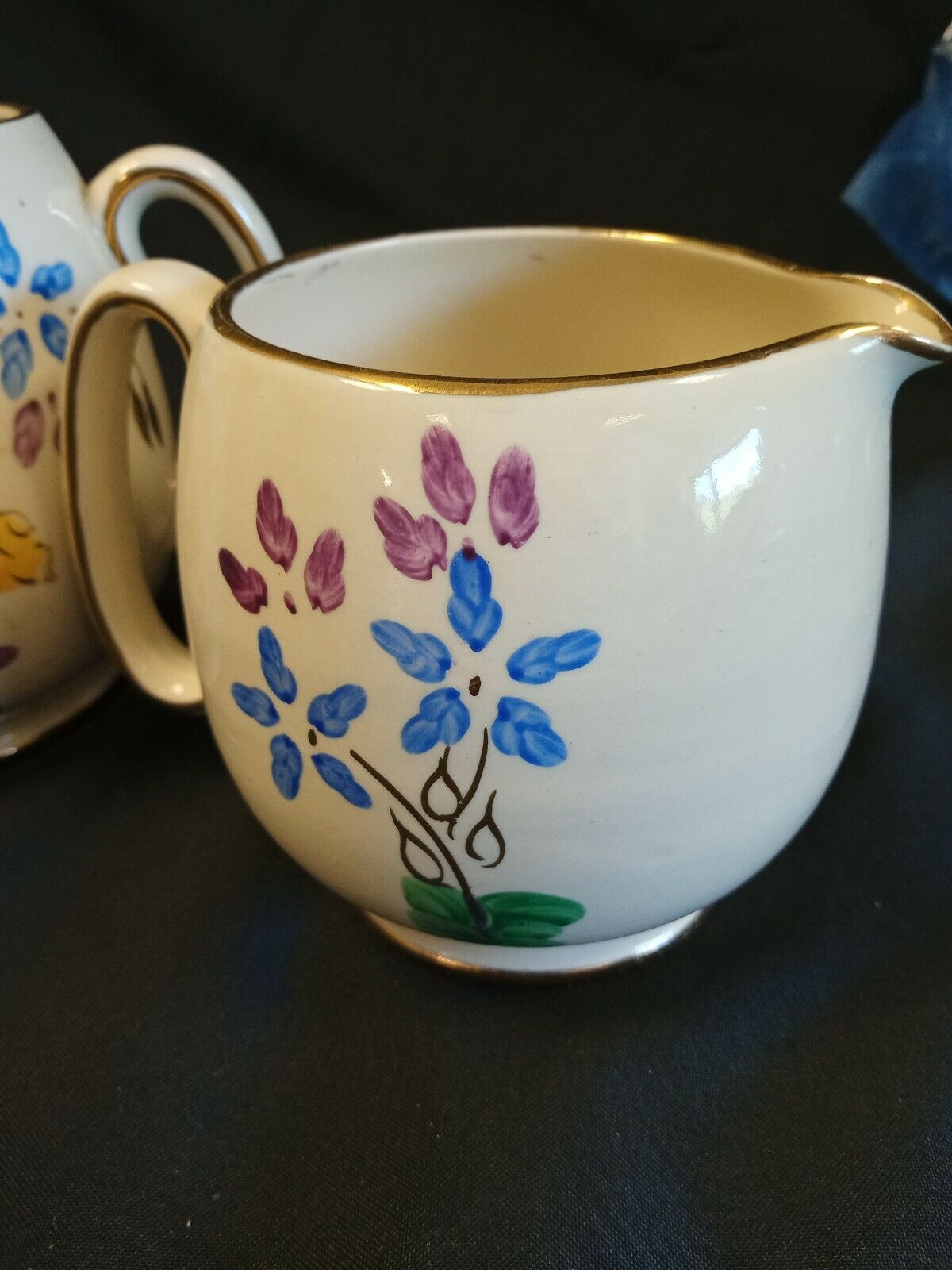 Sadler milk Jug x 2 Gilt edge - Vintage nice condition - (7894)