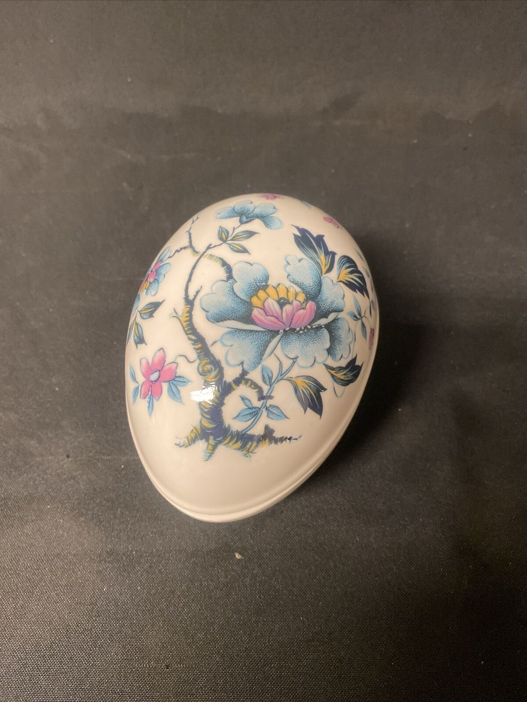 Trinket Box EGG - England China Egg Floral Design - (9198)
