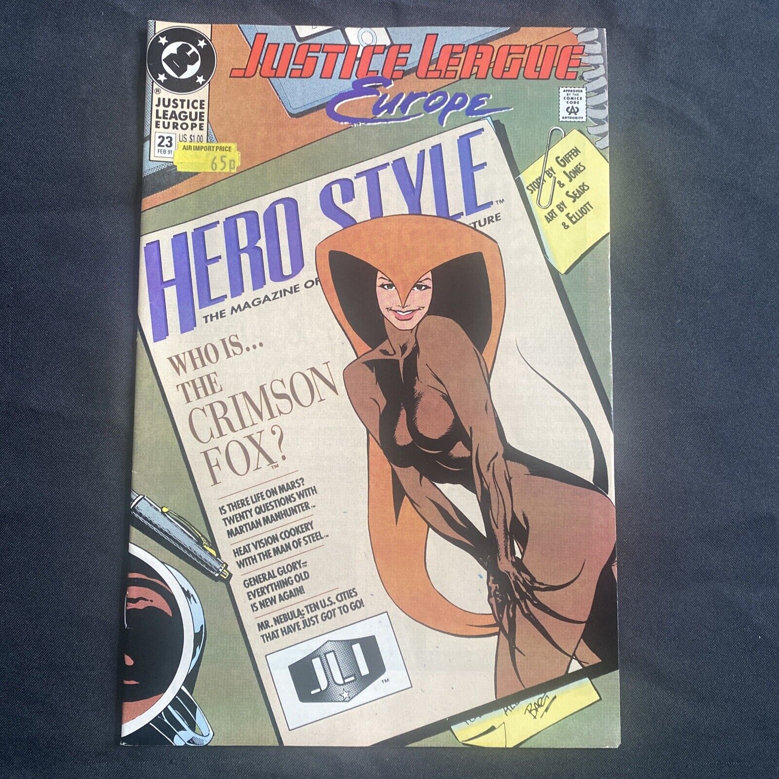 COMIC - DC Comics Justice League EUROPE - Feb 1991 - Crimson Fox  - (8787)
