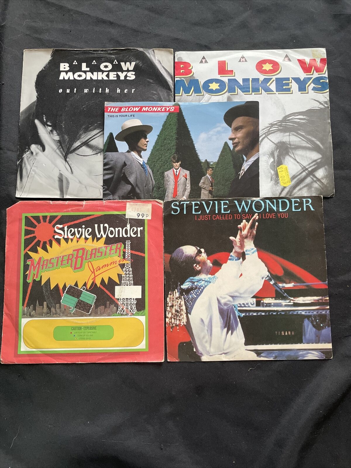 Vinyl Records 7" Singles 5 x 1980's Stevie Wonder & The Blow Monkeys - 9430
