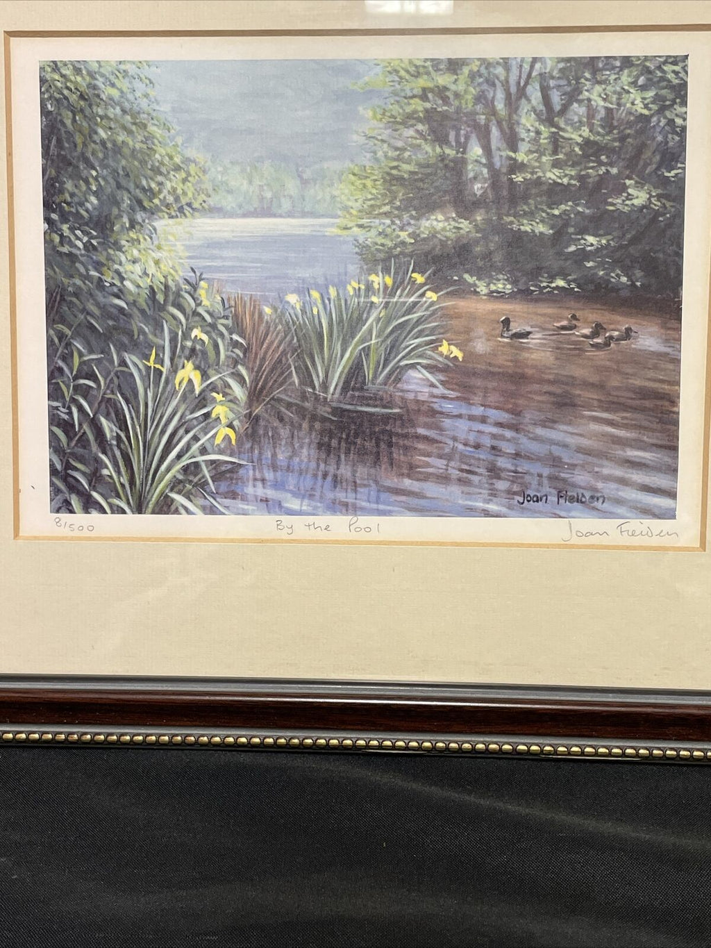 Framed & Signed Picture - Joan Fielden By The pool - (9238)