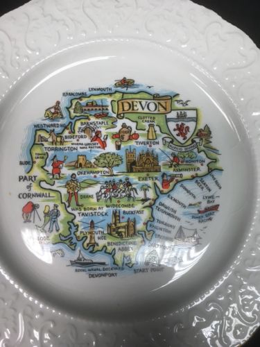 Wood & Sons 1940's Burslem Stratford alpine white ironstone plate - Devon (6634)