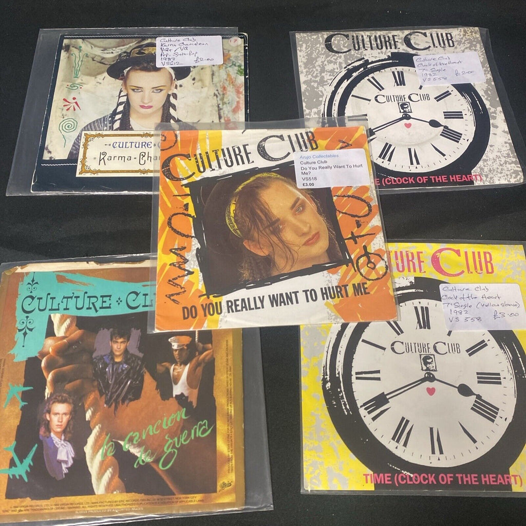 Vinyl Records 7" Singles 5 x 1980's Culture Club 5 different singles - (9514)