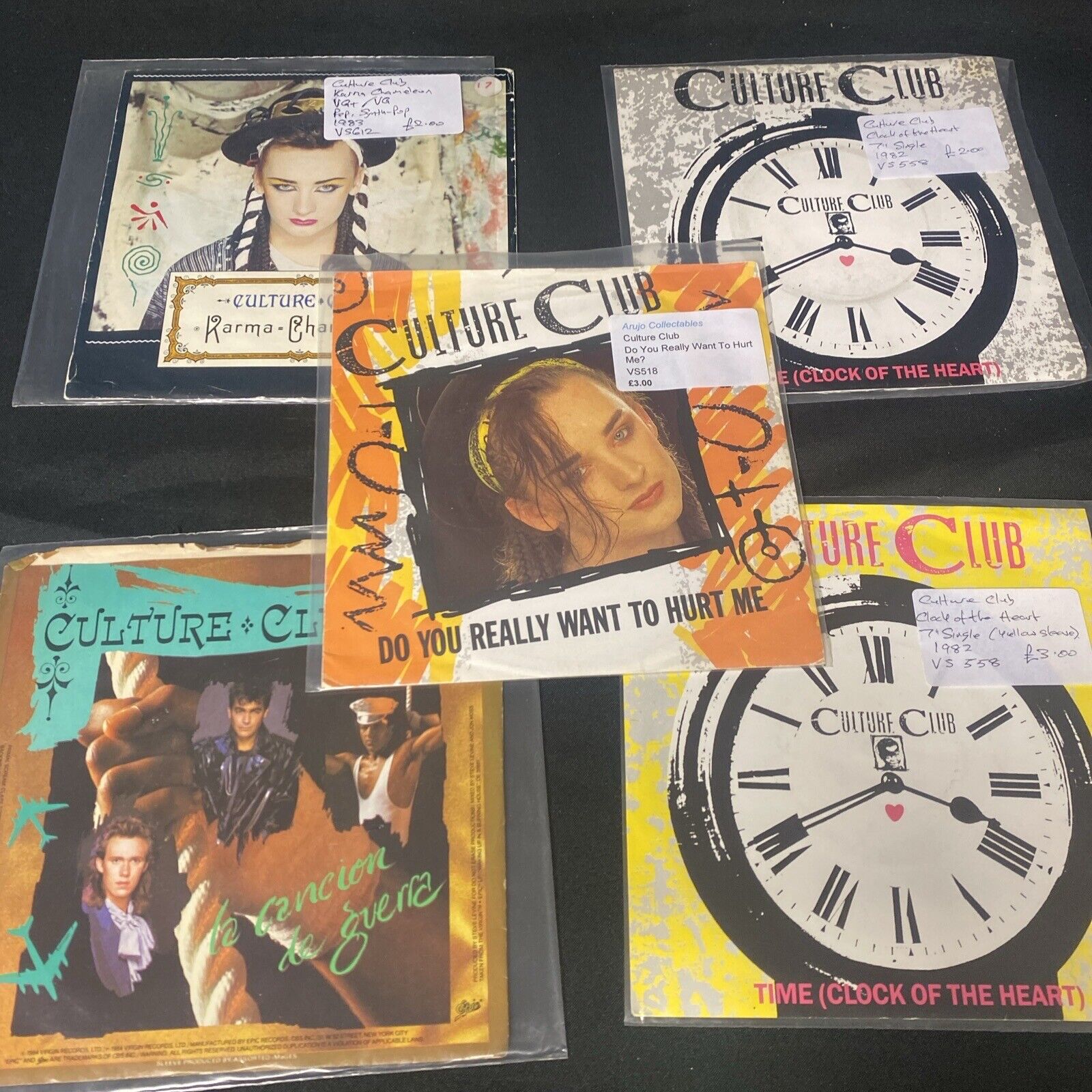 Vinyl Records 7" Singles 5 x 1980's Culture Club 5 different singles - (9514)