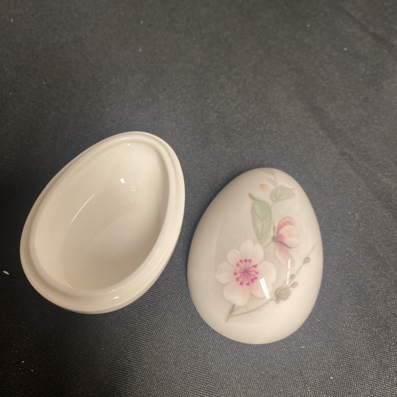 Trinket Box EGG - Symphoney Serenade Bone China Egg Floral Design - (9223)
