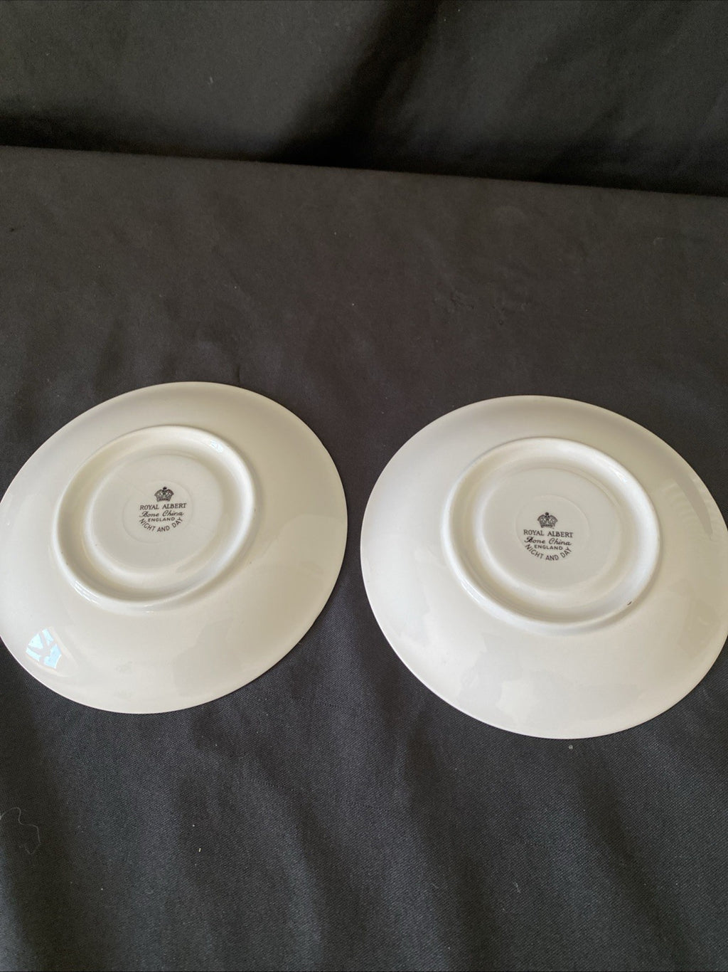 Royal Albert Night & Day 14cm Diameter Tea Saucer x2 Excellent Cond -(5729)