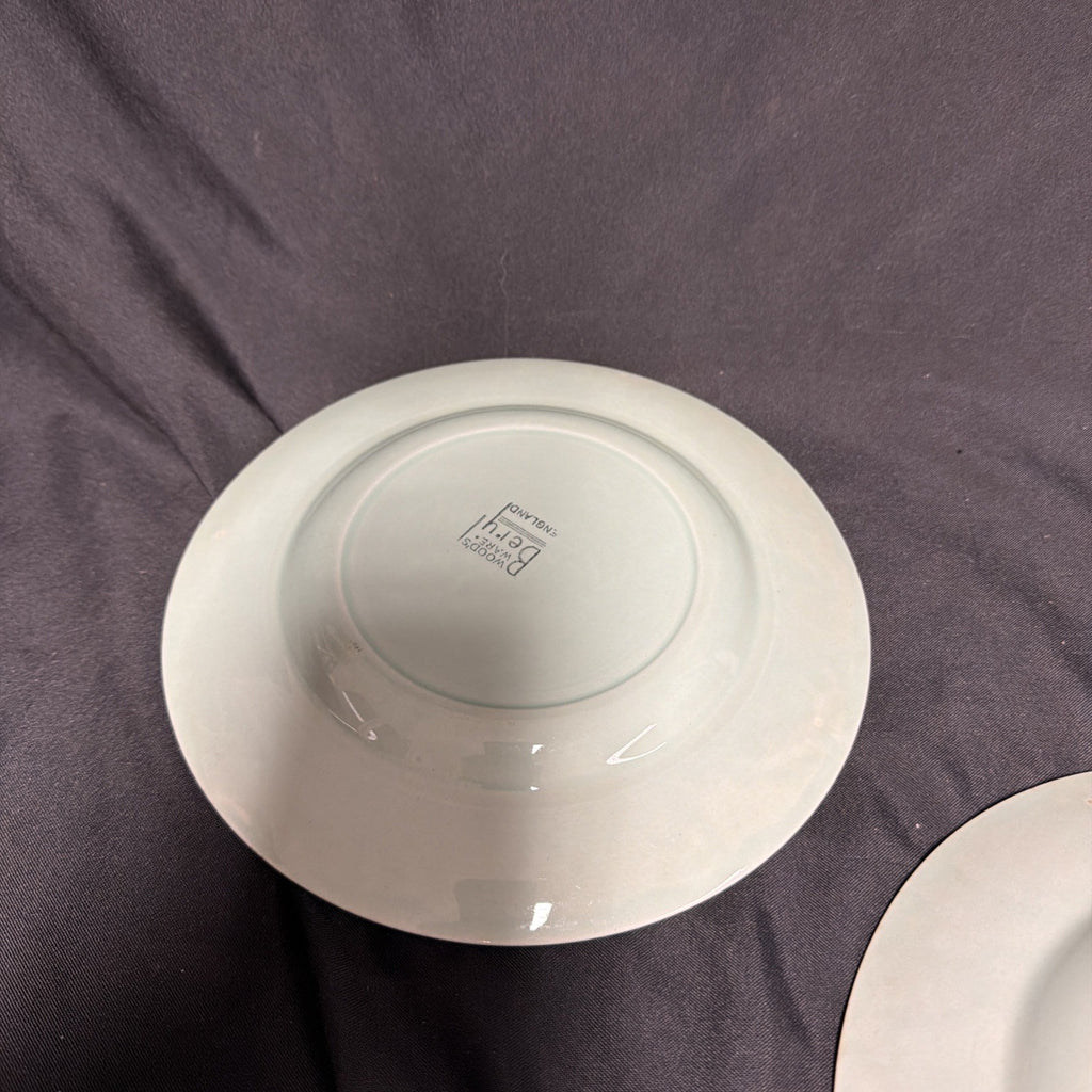 Wood's Ware Beryl Utility Green 1940's Ceramic Tea Plates 20cm D. x 5 GC - (1917) 