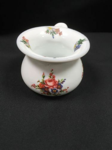 Antique Milk White Glass thick pressed potty ornament 8cm approx. - (2776)