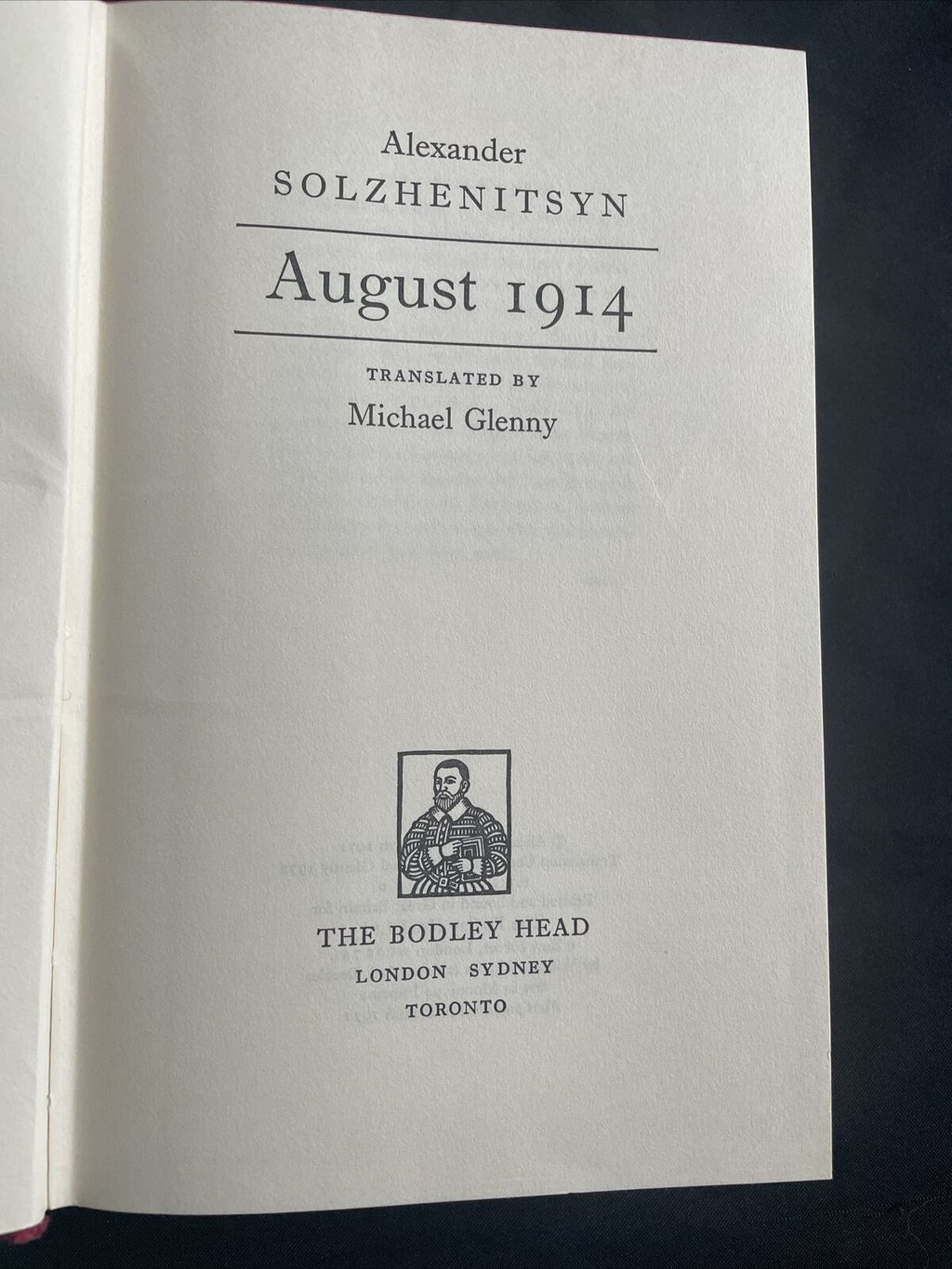BOOK - AUGUST 1914 Alexander Solzhenitsyn 1972 1st English Edition HB+DJ - (9499