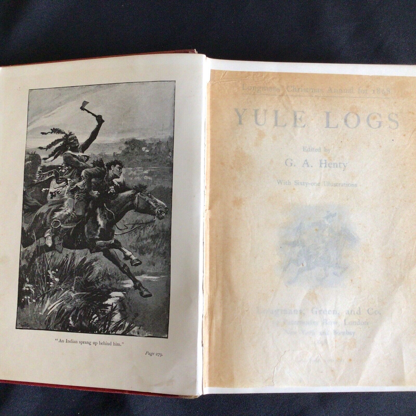 GA HENTY Yule Logs Longmans Christmas Annual book 1898 1st ed stories - (9712)