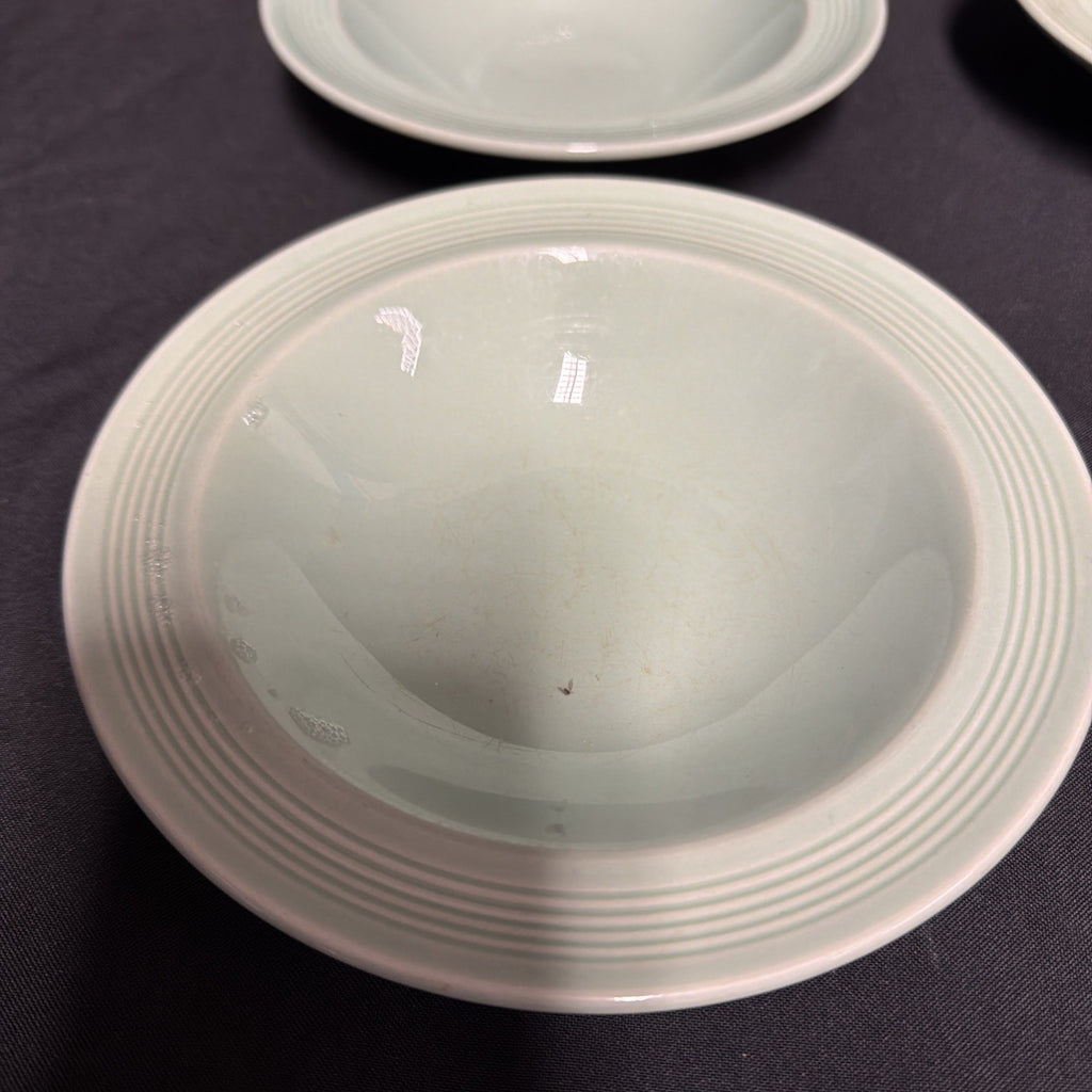 Wood's Ware Beryl Utility Green 1940's Ceramic Cereal Bowls x 4 GC - (1916) 