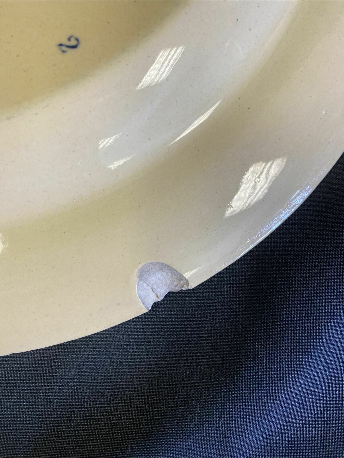 Wedgwood Van Hoorne Stoneware 32cm Plate dated 1899 two chips on back edge (7655