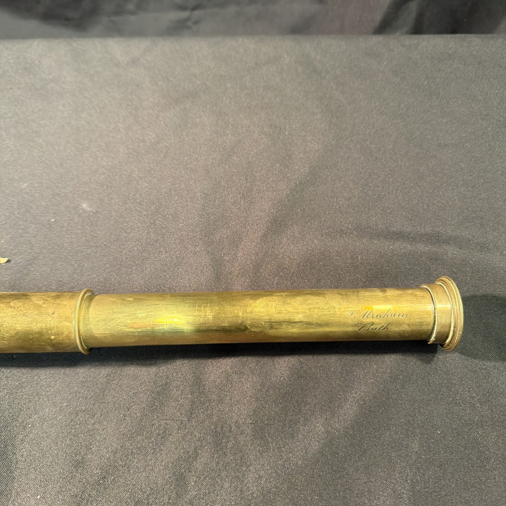 Antique Early 1800's Georgian Telescope By J Abraham Mahogany Case  - (1995)