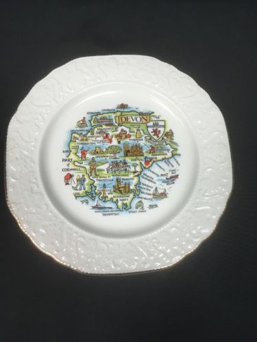 Wood & Sons 1940's Burslem Stratford alpine white ironstone plate - Devon (6634)