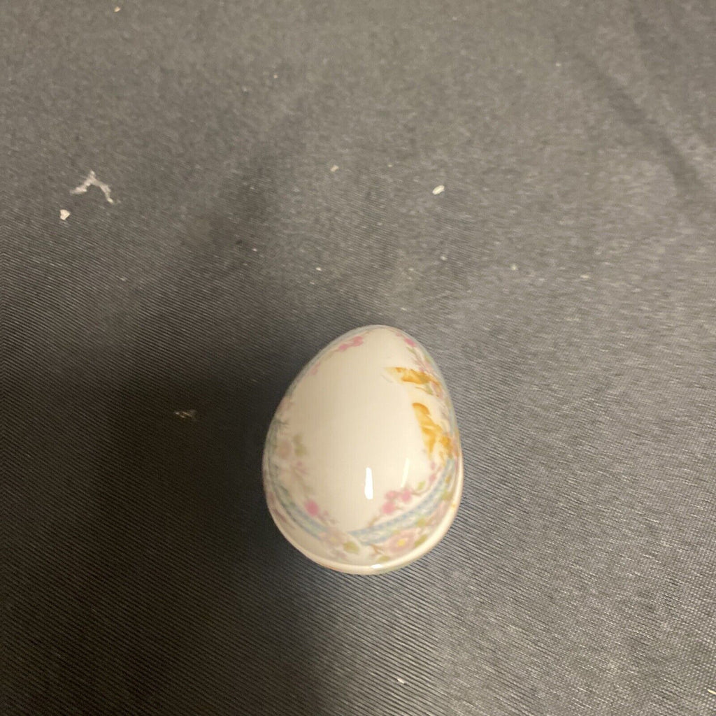 Trinket Box EGG - Coalport England Bone China Pretty Floral Egg - (9190)