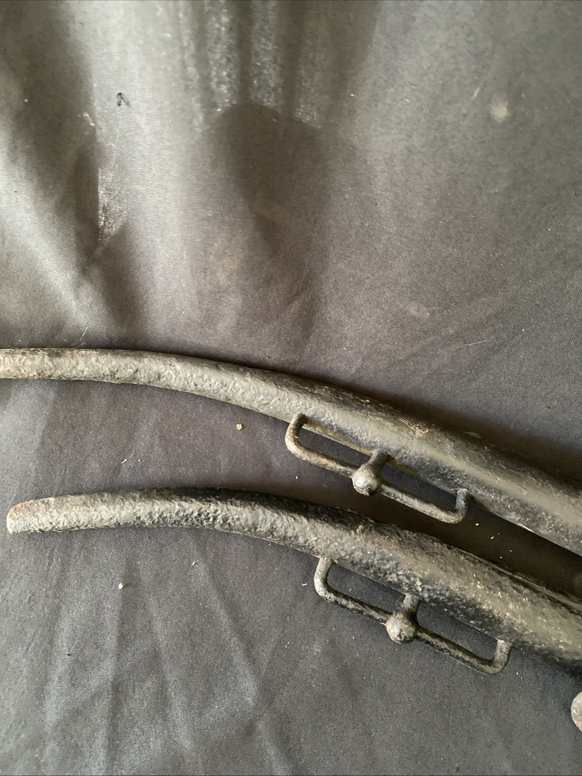 Antique PAIR Horse Tack Harness Hames Carriage Cart Wood Iron Wall Hanging