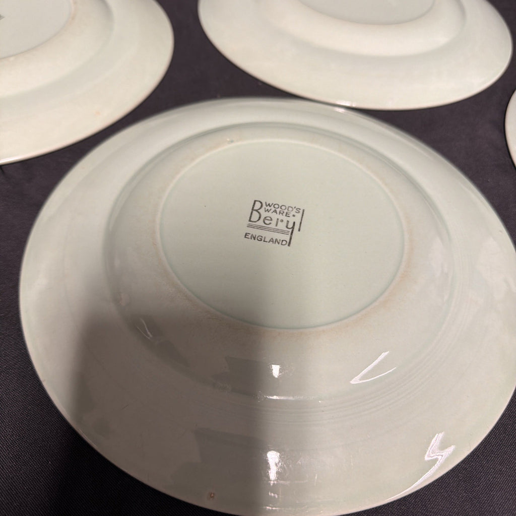 Wood's Ware Beryl Utility Green 4 x Small Dinner Plate 23cm Diameter- (1934) 