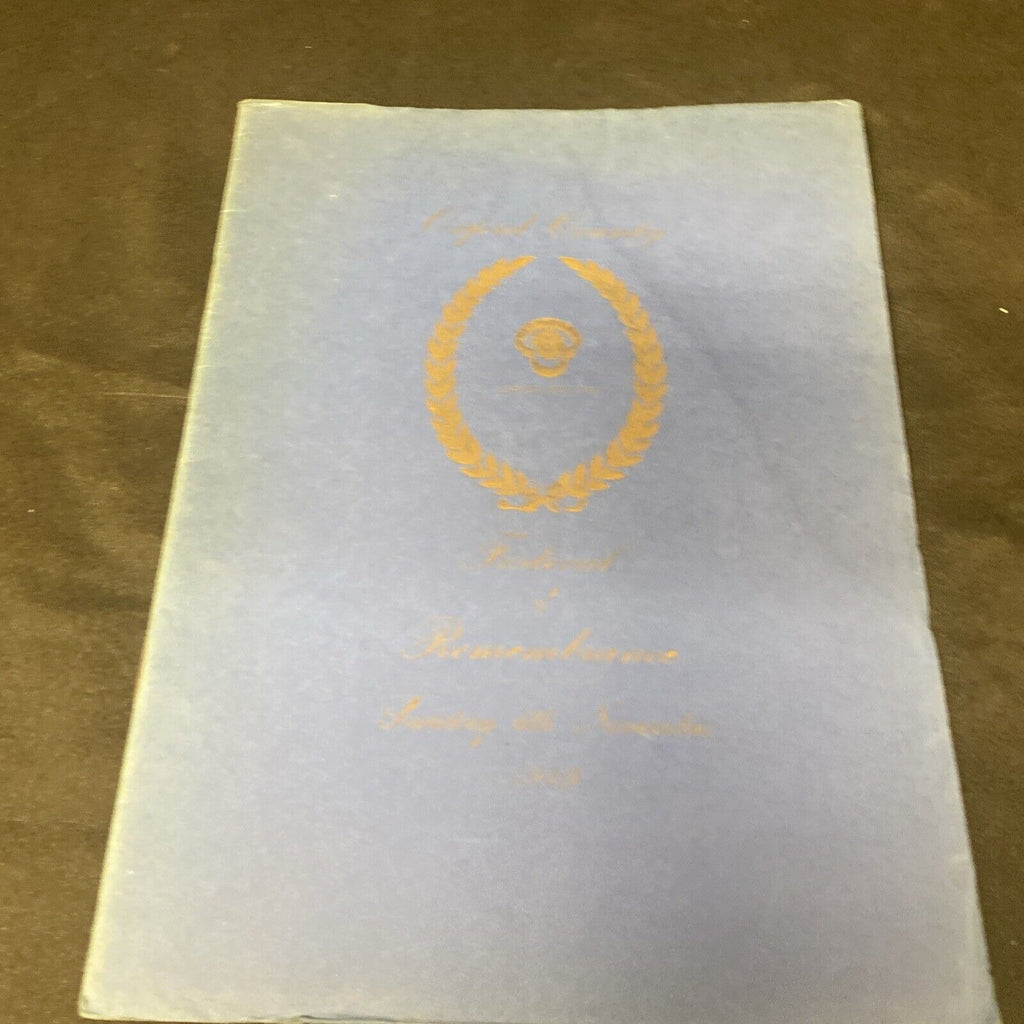 Oxfordshire County British Legion Festival of Remembrance 1949 Booklet (8910)