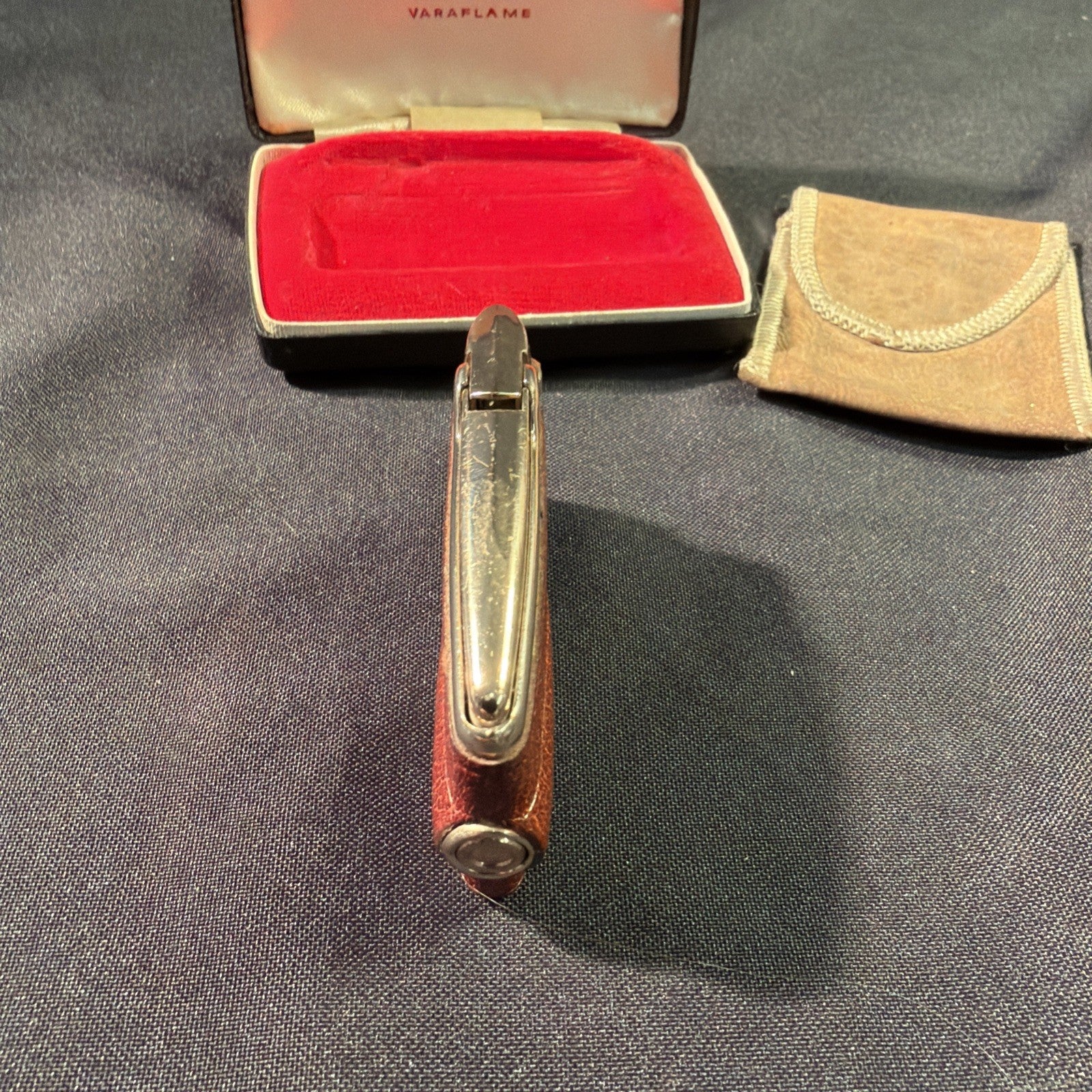 Ronson Varaflame Gold plated Lighter, box and pouch - (2000)