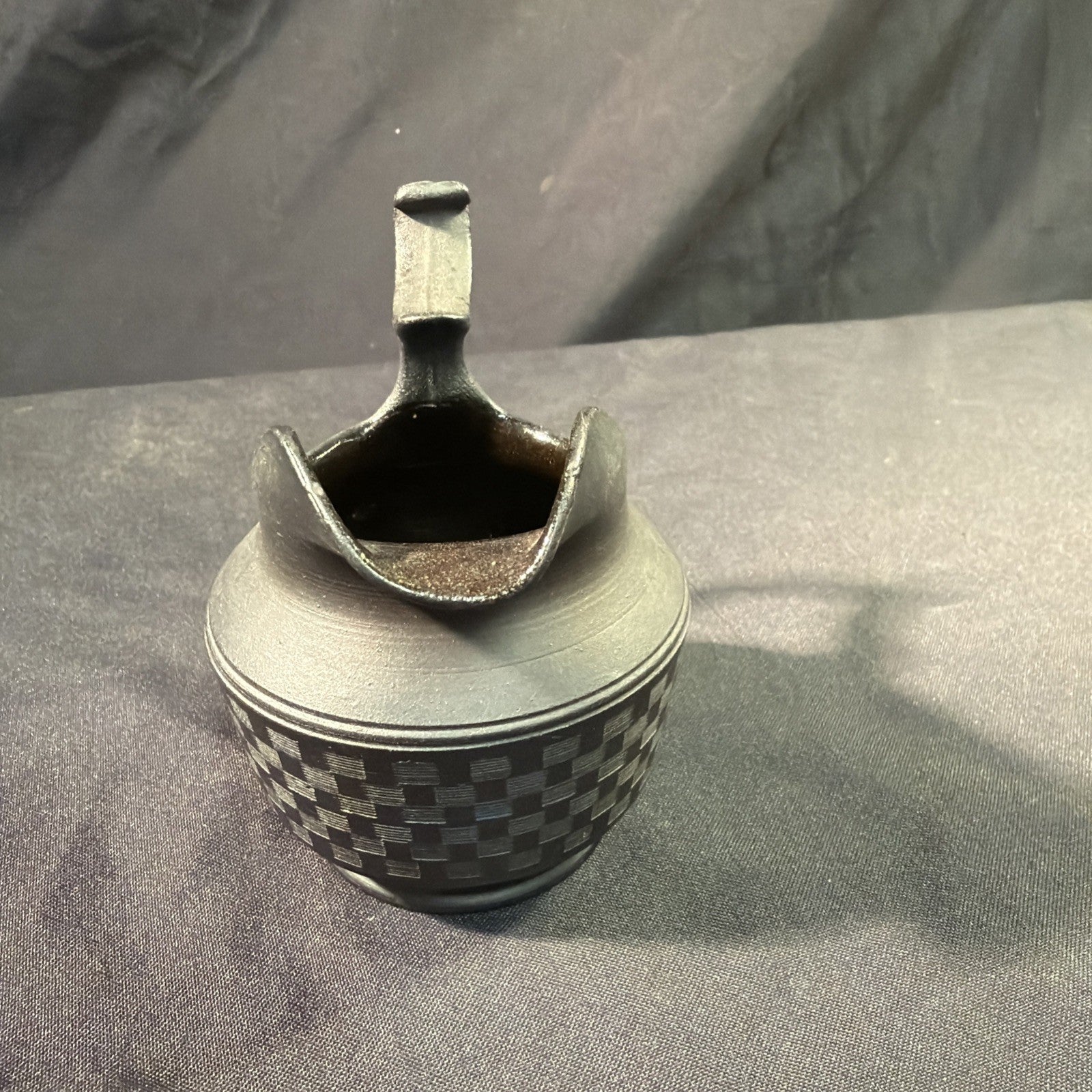 Vintage Black Basalt Jug / Creamer 9cm tall Wedgwood? - (1982)