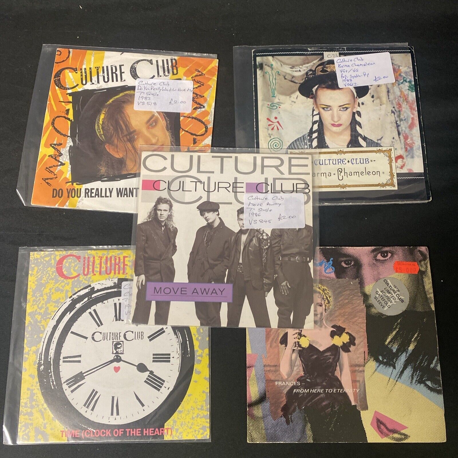 Vinyl Records 7" Singles 5 x 1980's Culture Club 5 different singles