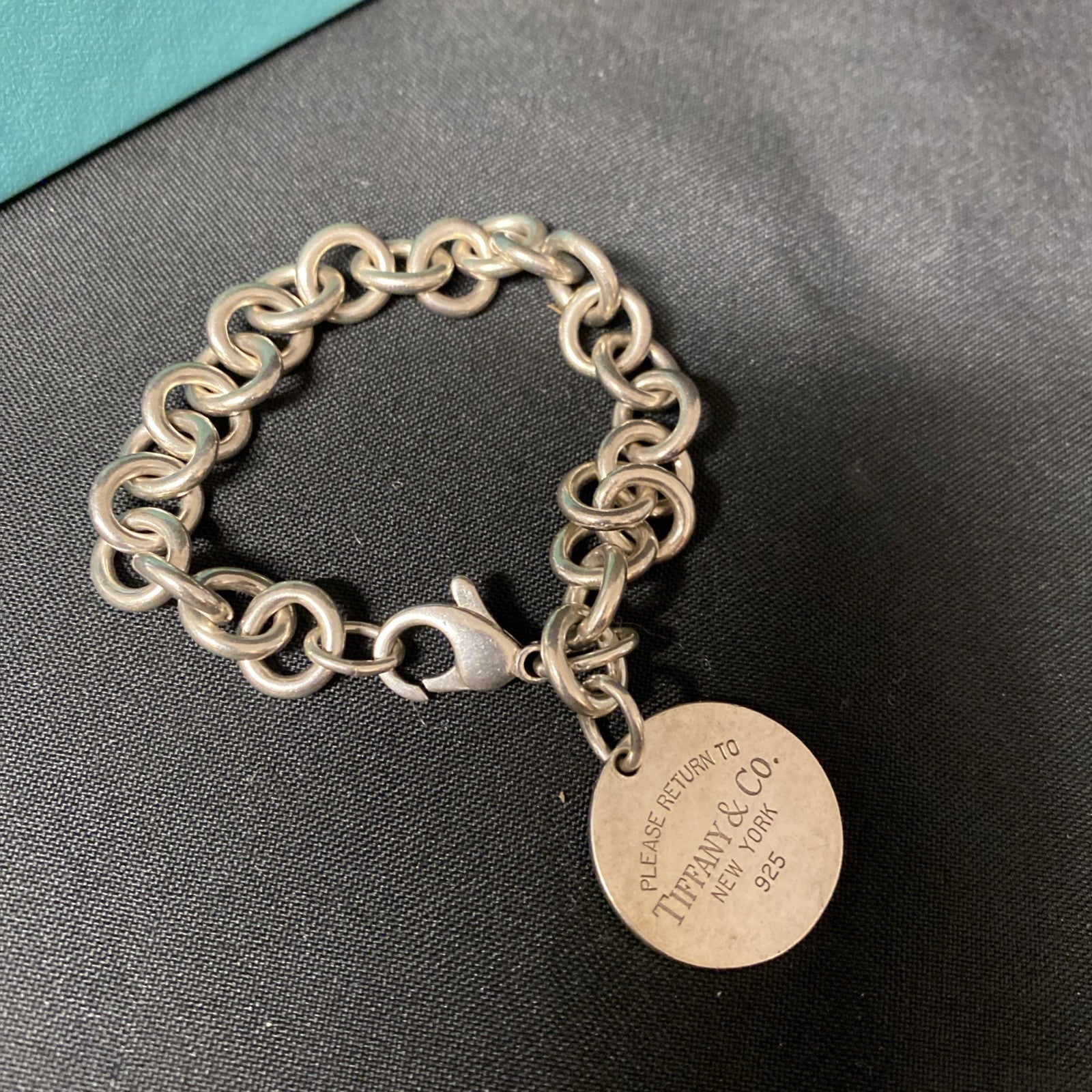 Tiffany & Co Please Return To Tiffany Round Tag Charm Bracelet 7” (1669)
