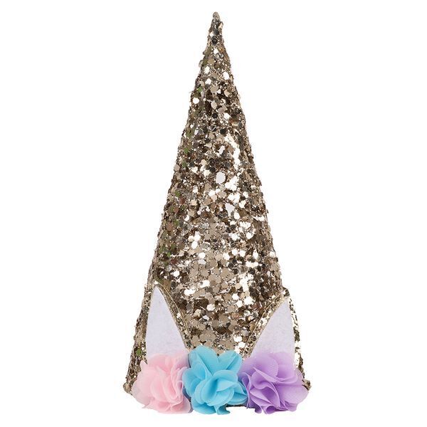 Unicorn Tree Topper - Hard Wired covered in beautiful sequins ears flowers - (8301