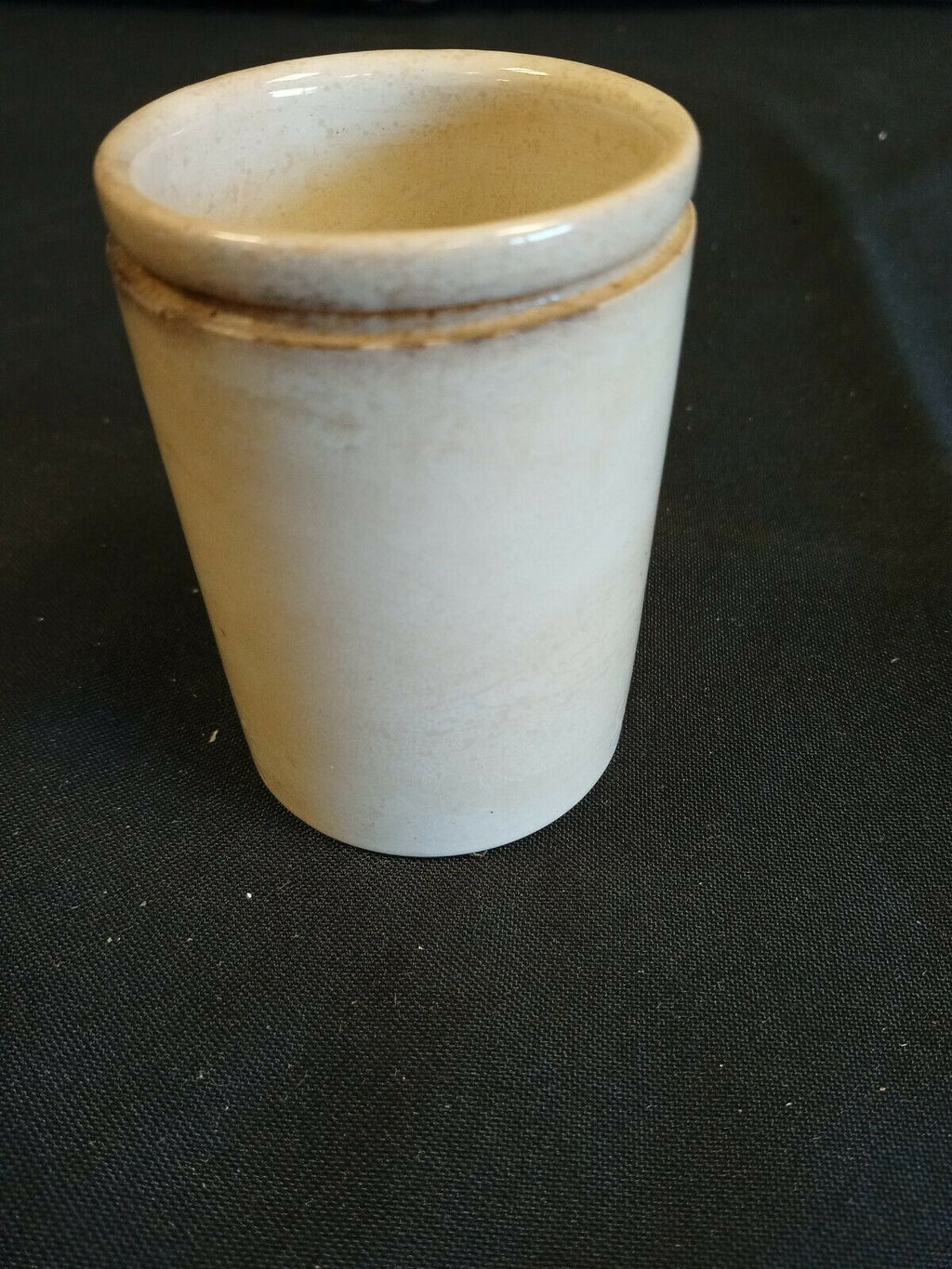 French Enamelled Medicine pot 10cm tall no stopper Apocathery collectors -(7941)