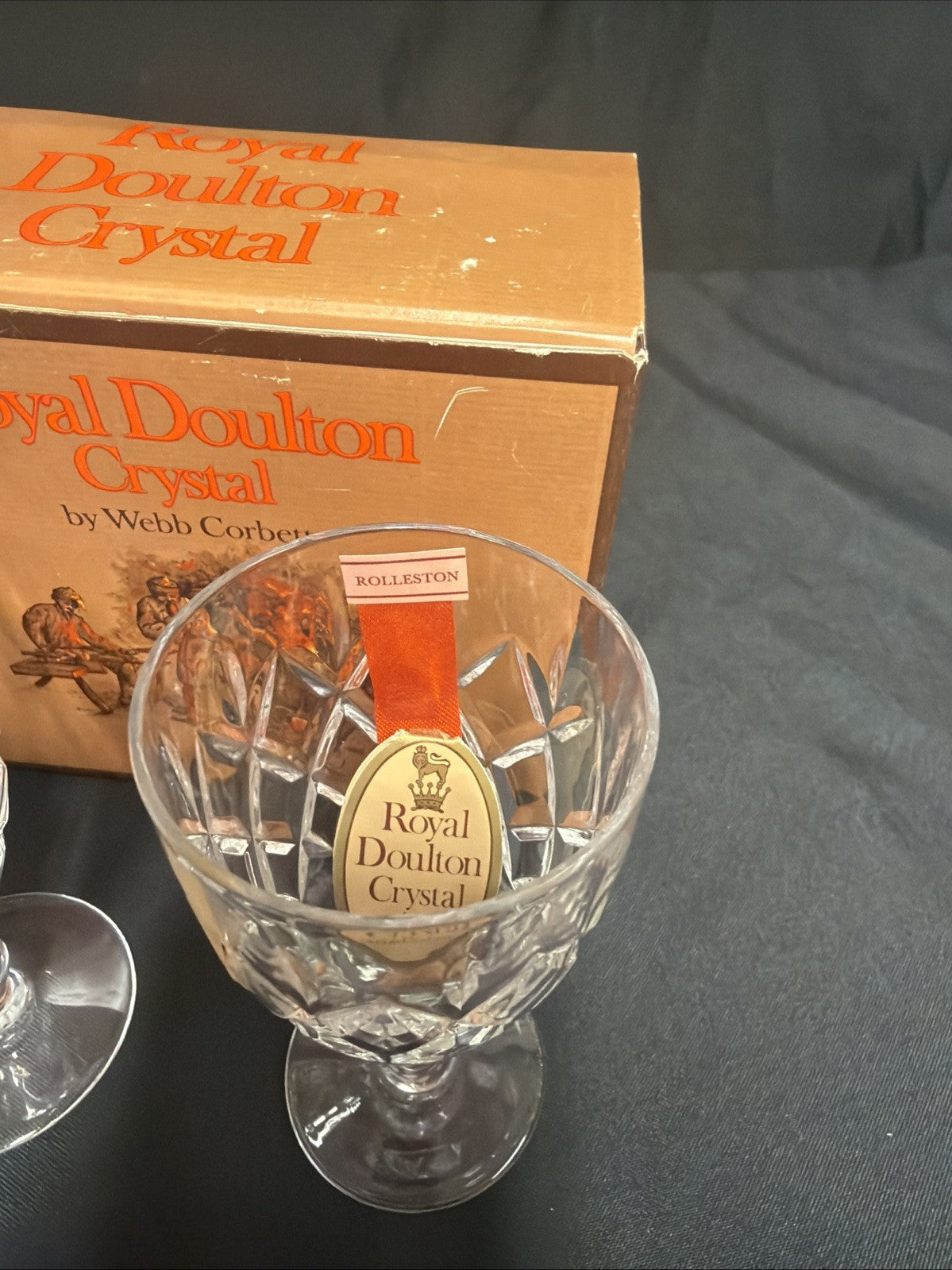 Royal Doulton Webb Corbett "Rolleston" Sherry Glasses 11cm tall x 4 in Boxs (1891)